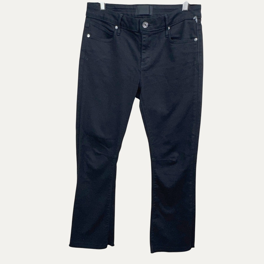 RtA Black Cropped Raw Hem Jeans Size 27 Edgy Minimalist Streetwear Premium Denim